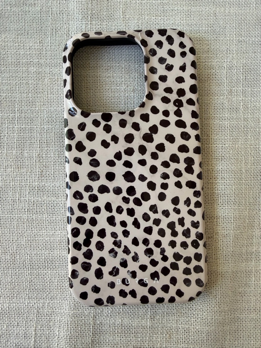 BURGA Black Dot Print Phone Case - White/Black